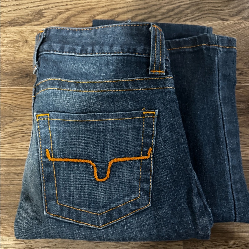 Kimes Ranch Blue Boot Cut Jeans with Signature Stitching